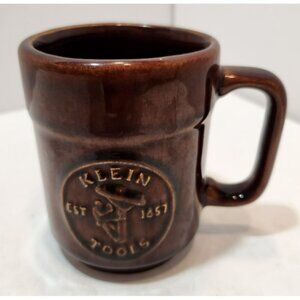Vintage Klein Tools Coffee Mug 12 oz  Pfaltzgraff 125th Anniversary Brown